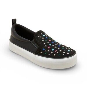 NIB Art Class Hanna Kids Slip-On Sneakers Black Rhinestone Gems Size 3 Youth